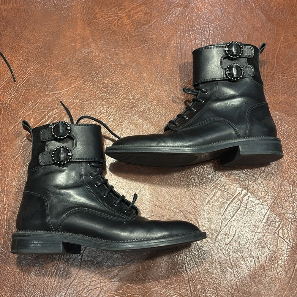 Zara Black Combat & Moto Boots - Picture 2 of 4